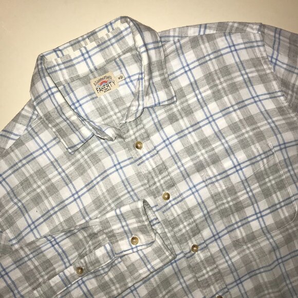 Men's Faherty Stretch Featherweight Flannel Long Sleeve Shirt-Size M (MWF2109) - Picture 12 of 13
